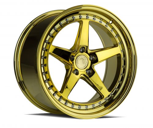 Aodhan DS05 Gold Vacuum w/ Chrome Rivets 19x9.5 (+15) 5x114.3