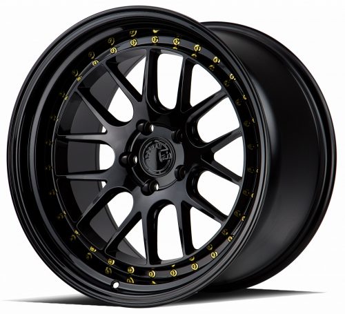 Aodhan DS06 Gloss Black w/ Gold Rivets 18x10.5 (+15) 5x114.3 - Image 3