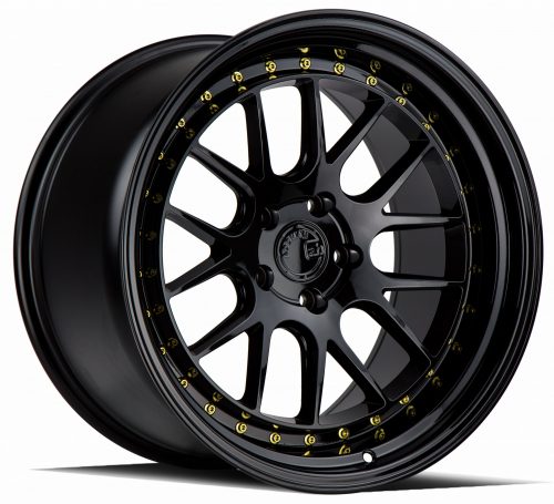 Aodhan DS06 Gloss Black w/ Gold Rivets 18x10.5 (+15) 5x114.3