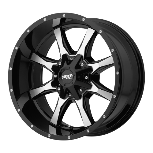 Moto Metal MO970 Gloss Black Machined Face 17x8 (+40) 5x114.3/5x127