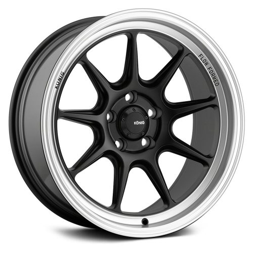 Konig Countergram Matte Black/ Machined lip 17x8 (+45) 4x100