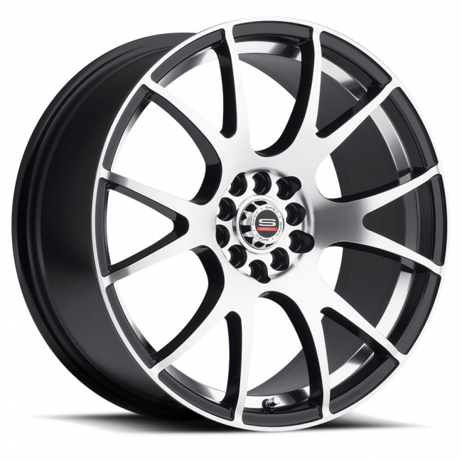 Spec-1 Racing Sp-2 18x8 5x100 5x114.3 +38 Cb 73.1 Gloss Black Machined Silver Line