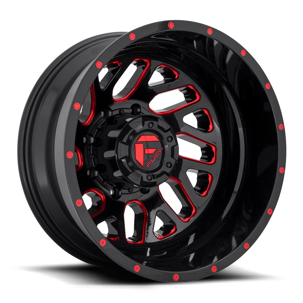 Fuel 1pc D656 Triton Gloss Black Red Tinted Clear 20x8.25 (-221) 8x210