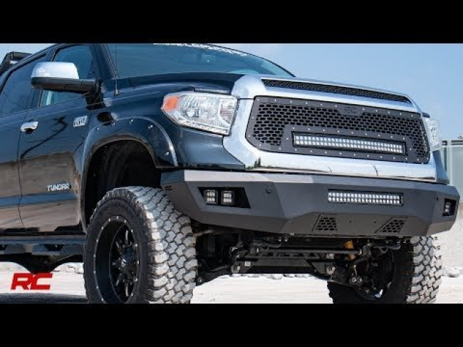 Toyota Mesh Grille w/30 Inch Dual Row Black Series LED w/Cool White DRL 14-17 Tundra Rough Country - Image 2