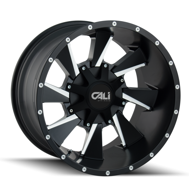 Cali Off-road Distorted 9106 Satin Black/milled Spokes 20x10 6-135/6-139.7 -19mm 106mm