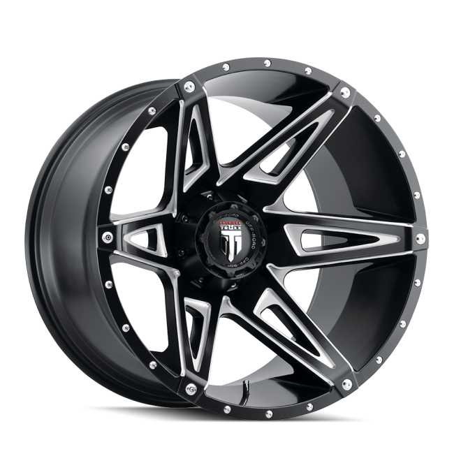 At1902-20997m American Truxx Kutz At1902 Black/milled 20x9 8-180 -12mm 124.2mm