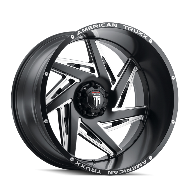 At1906-221227m American Truxx Spiral At1906 Black/milled 22x12 5-139.7 -44mm 87.1mm