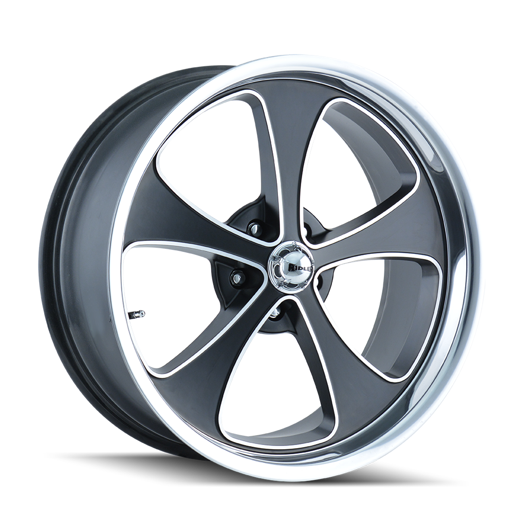 Ridler 645 Black Machined 17x7 5-114.3mm 83.82mm