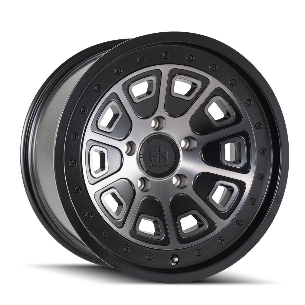 Mayhem Flat iron 8301 Black Machined 17x9 6-120mm 66.9mm