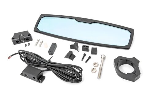 UTV Aluminum Rear View Mirror | Dome Light| 12" | 1.75-2" Mount - Image 4