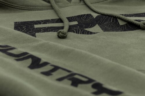 Rough Country Hoodie | RC Topographical Sleeve | Army Green | LG - Image 4