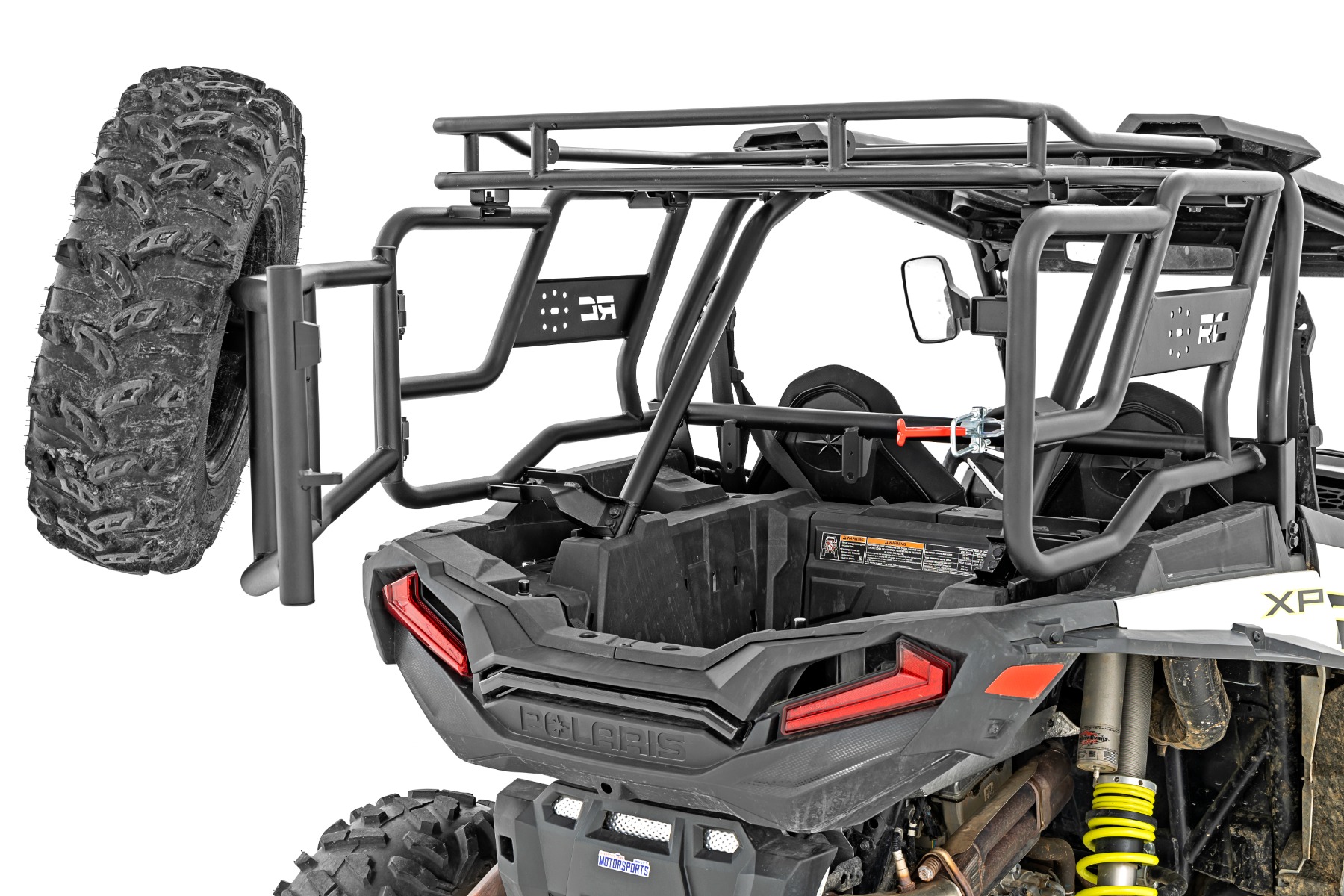 Tubular Rear Cargo Rack | Spare Tire Mount | Polaris RZR XP 1000 - Image 3