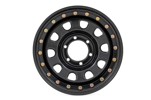 Steel Simulated Bead Lock Wheel | Black | 16x8 | 6x5.5 | 4.25 Bore | -12 - Image 2