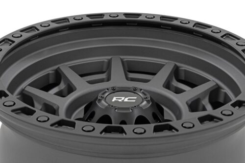 Rough Country 85 Series Wheel | Simulated Beadlock | Gunmetal Gray/Black | 17x9 | 5x4.5 | -12mm - Image 3