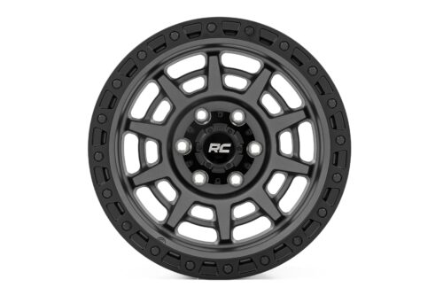 Rough Country 85 Series Wheel | Simulated Beadlock | Gunmetal Gray/Black | 17x9 | 5x4.5 | -12mm - Image 2