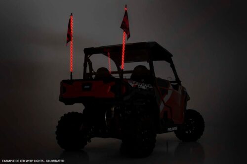 Whip Mount | Cage | 4' Multl-Color LED Whip Pair | Polaris RZR - Image 4