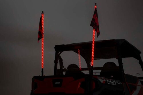 Whip Mount | Bed | 4' Multl-Color LED Whip Pair | Polaris General/Ranger 1000/Ranger XP 900/1000 - Image 3