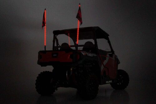 Whip Mount | Bed | 4' Multl-Color LED Whip Pair | Polaris General/Ranger 1000/Ranger XP 900/1000 - Image 4