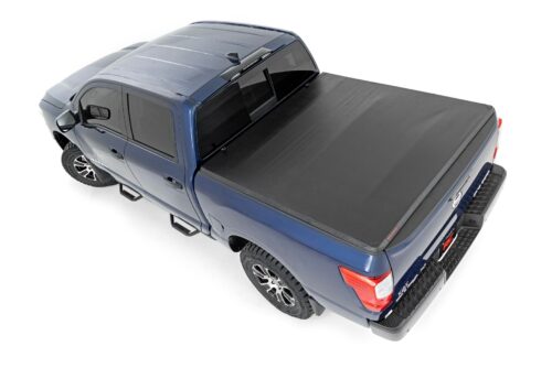 Soft Tri-Fold Bed Cover | 5'7" Bed | No Utl Trk | Nissan Titan 2WD/4WD (17-24) - Image 3