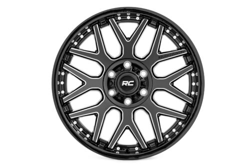 Rough Country 95 Series Wheel | One-Piece | Gloss Black Machined | 20x10 | 8x180 | -19mm - Image 2