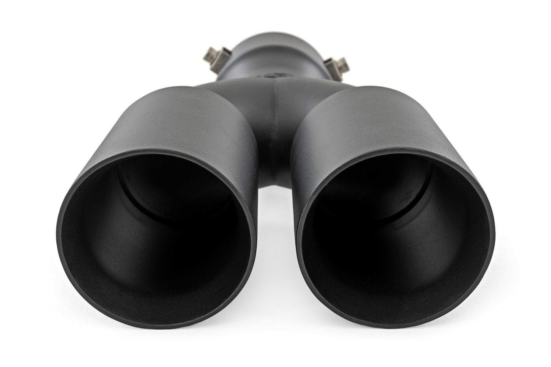 Exhaust Tip | Black | Red RC Logo | 2.5-3 Inch Pipe Single Inlet | Dual Outlet - Image 3