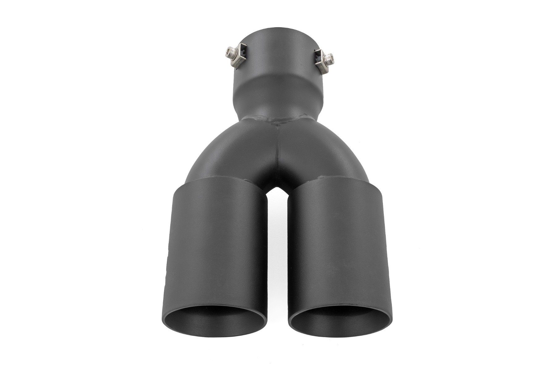 Exhaust Tip | Black | Red RC Logo | 2.5-3 Inch Pipe Single Inlet | Dual Outlet - Image 4