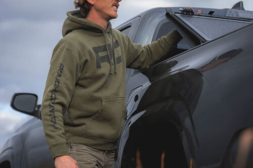 Rough Country Hoodie | RC Topographical Sleeve | Army Green | LG - Image 2