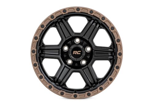 Rough Country 79 Series Wheel | One-Piece | Semi Gloss Black w/Bronze Ring | 18x9 | 8x6.5 | -12mm - Image 2