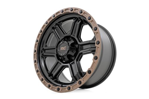 Rough Country 79 Series Wheel | One-Piece | Semi Gloss Black w/Bronze Ring | 17x8.5 | 5x4.5 | 0mm - Image 3