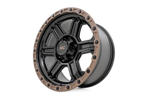 Rough Country 79 Series Wheel | One-Piece | Semi Gloss Black w/Bronze Ring | 18x9 | 8x6.5 | -12mm - Image 3