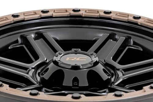 Rough Country 79 Series Wheel | One-Piece | Semi Gloss Black w/Bronze Ring | 17x8.5 | 5x4.5 | 0mm - Image 5