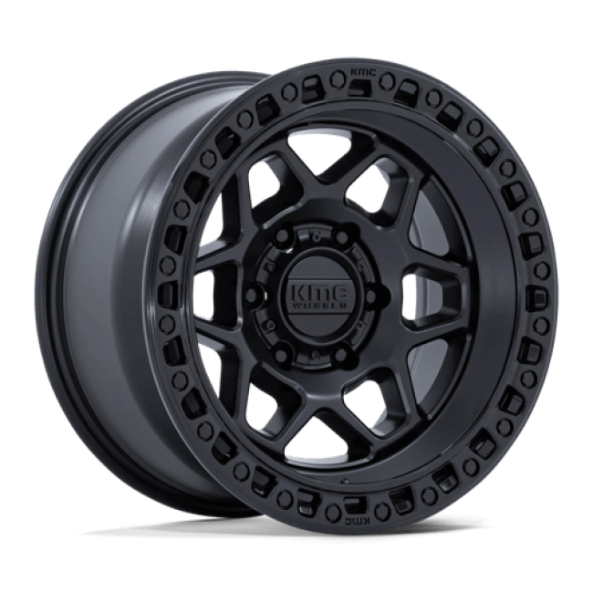 Kmc Km553 Torx Matte Black W/ Gloss Black Lip 17x8.5 (+0) 6x114.3