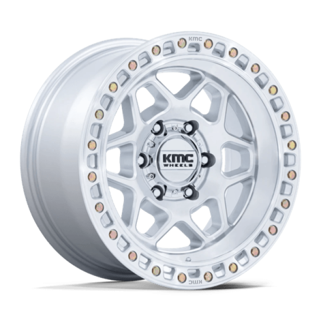 Kmc Km553 Torx Gloss Silver W/ Machined Face 17x9 (-12) 5x127