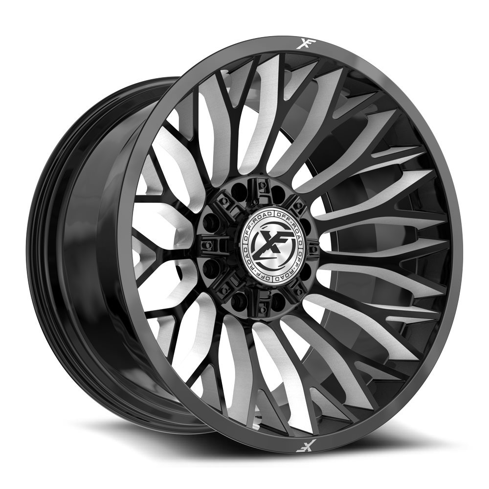 XF Off-Road XF-237 Gloss Black & Milled 22x12 (+-44)8x165.1
