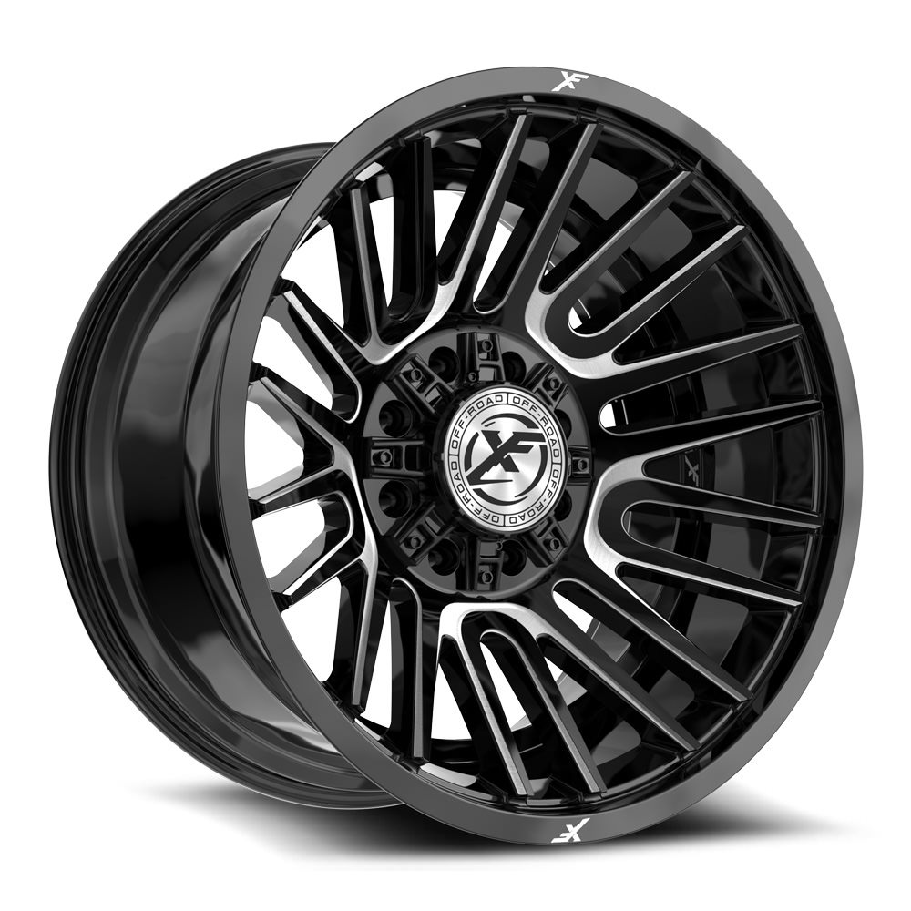 XF Off-Road XF-234 Gloss Black & Milled 22x12 (+-44)8x165.1