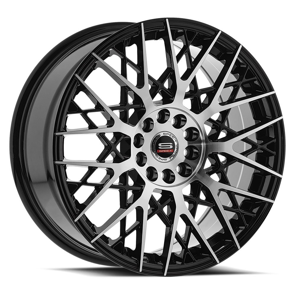 Spec-1 Sp-53 Gloss Black & Machined 17x7.5 (+42) 4x100