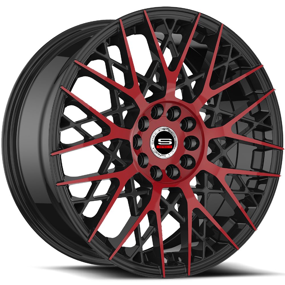 Spec-1 Sp-53 Gloss Black & Red Machined 17x7.5 (+42) 5x100