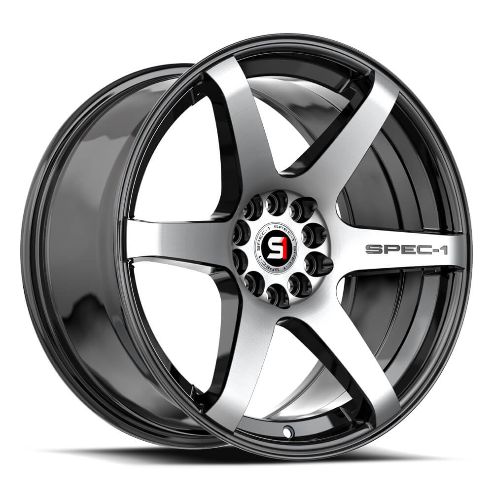 Spec-1 Spt-32 Gloss Black & Machined 17x8 (+42) 5x100
