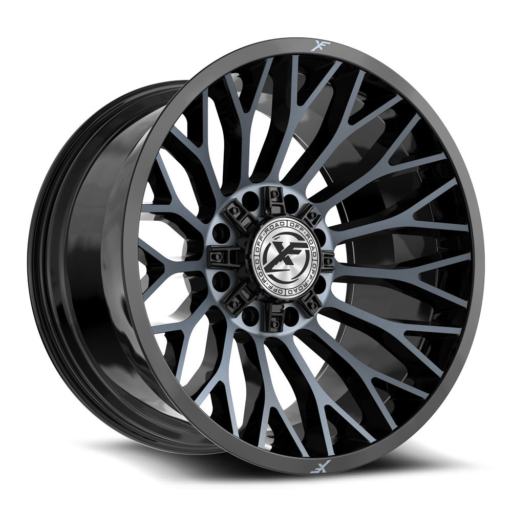 XF Off-Road XF-237 Gloss Black & Machined Titanium Double Dark Tint 20x10 (+-12)8x165.1