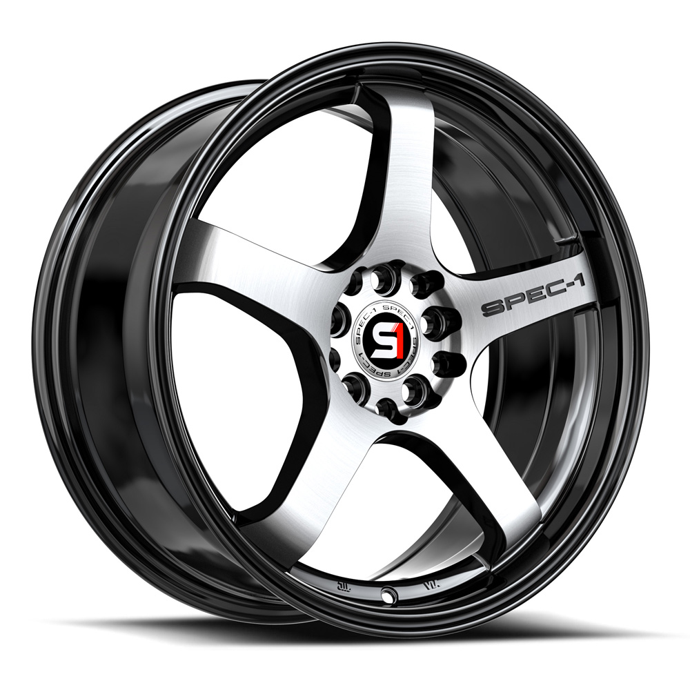 Spec-1 Spt-31 Gloss Black & Machined 17x7.5 (+42) 5x100