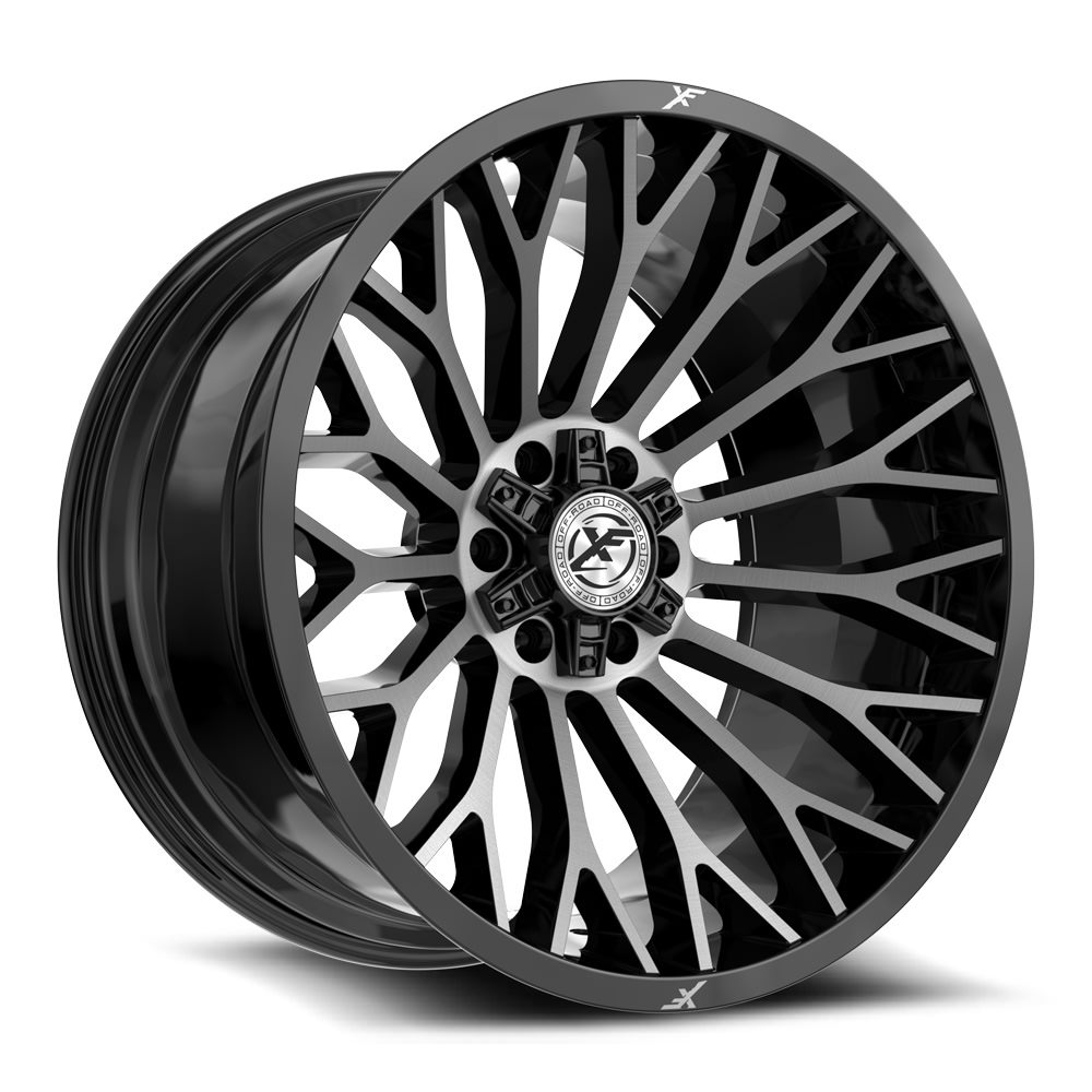 XF Off-Road XF-237 Gloss Black & Brushed Double Dark Tint 20x10 (+-12)5x127