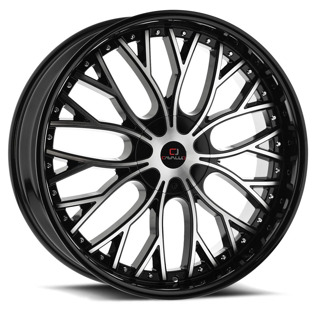 Cavallo Clv-33 Gloss Black & Machined 18x8 (+35) 4x100