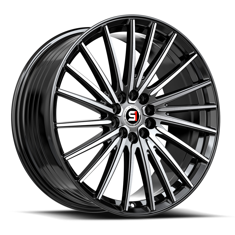 Spec-1 Sp-68 Gloss Black & Machined 17x7.5 (+42) 4x100