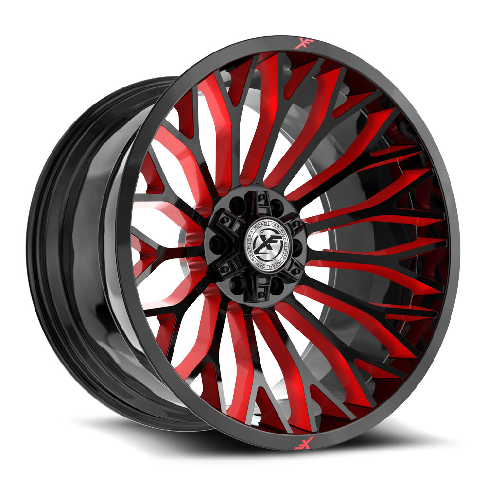 XF Off-Road XF-237 Gloss Black & Red Milled 26x14 (+-76)6x135