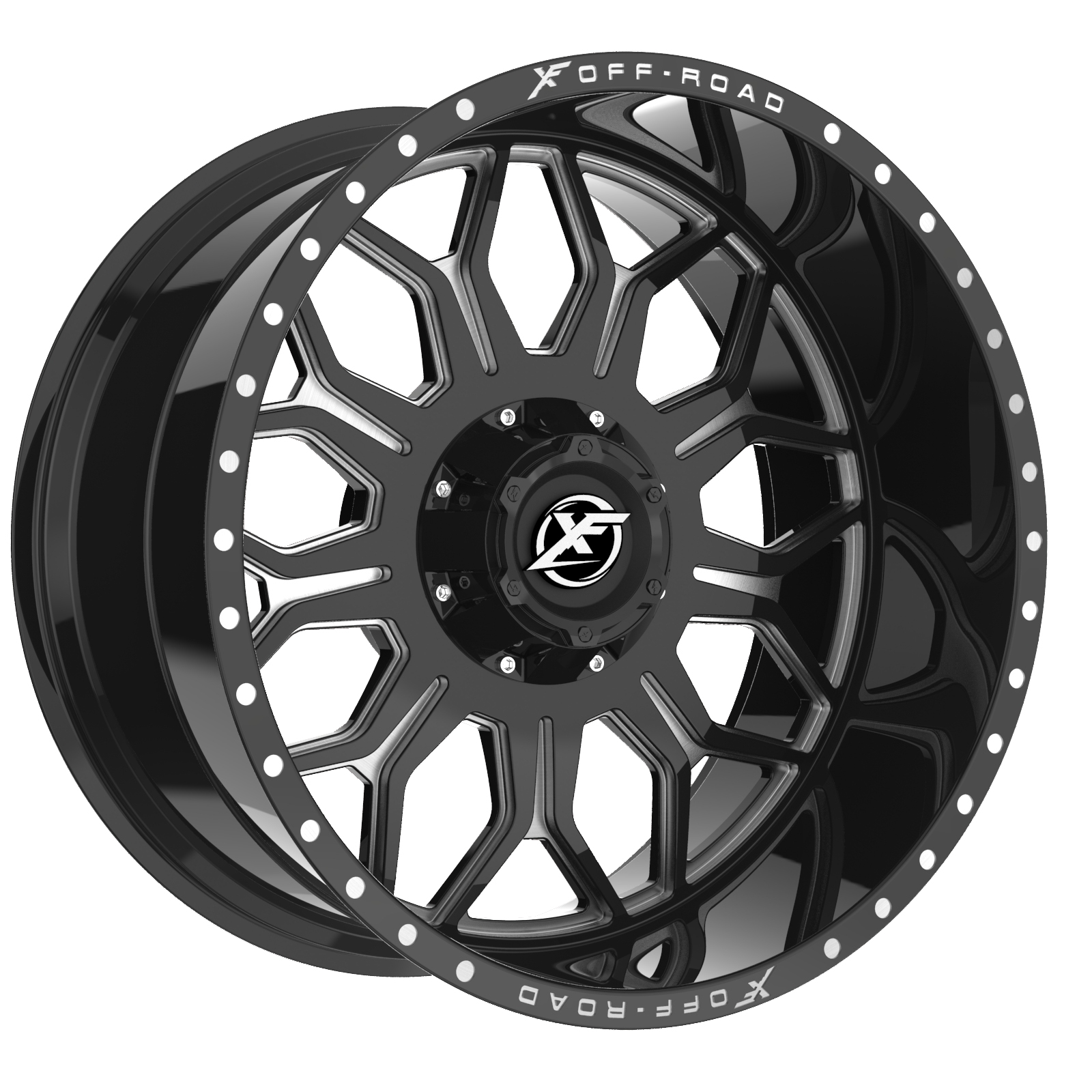 Xf Off-road Xf-227 Gloss Black & Milled 20x10 (-12) 5x127