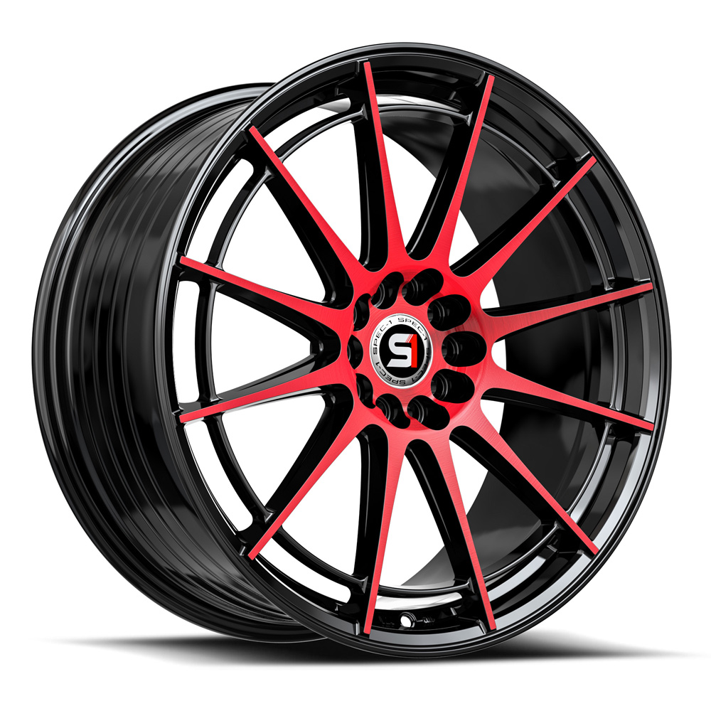 Spec-1 Sp-64 Gloss Black & Red Machined 18x10 (+22) Blank 4x/5x