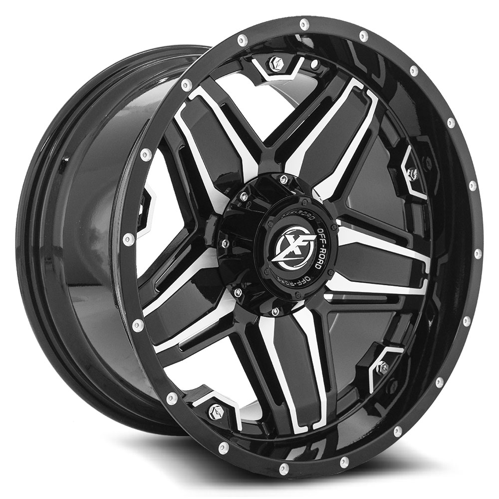 Xf Off-road Xf-223 Gloss Black & Machined 20x10 (-12) 5x127