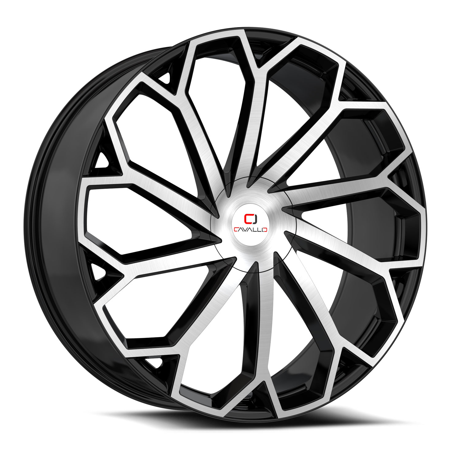 Cavallo Clv-51 Gloss Black & Machined 24x9 (+22) 6x120