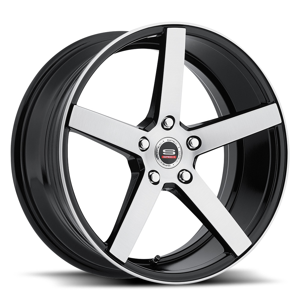 Spec-1 Sp-36 Gloss Black & Brushed 20x8.5 (+38) 5x114.3