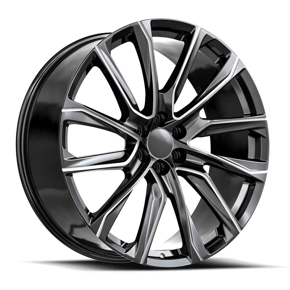 O.e. Revolution Cad-34 Gloss Black & Milled 24x10 (+31) 6x139.7